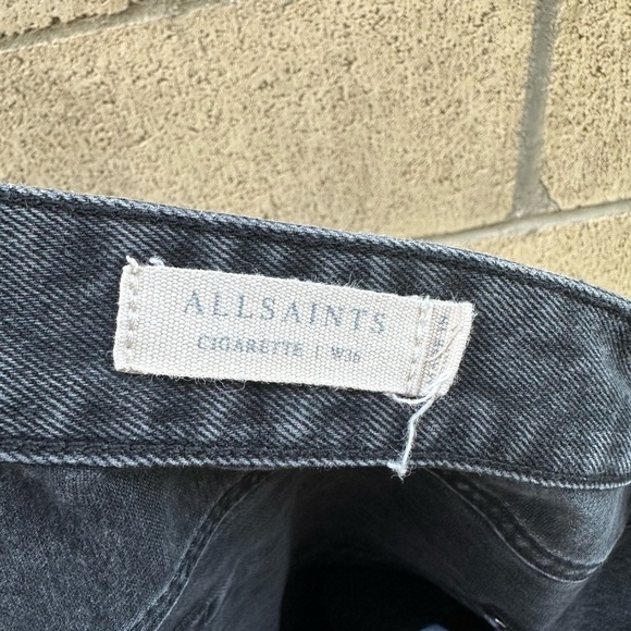 All Saints Cigarette Ripped Skinny Jeans Black Wash Men’s Size 36 - Picture 5 of 7